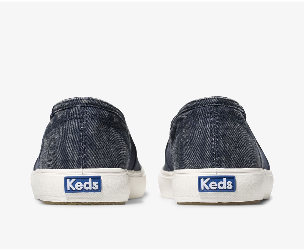 Slip On Γυναικεια - Keds Clipper Washed Solids - Σκουρο Μπλε - OYKAZ1529